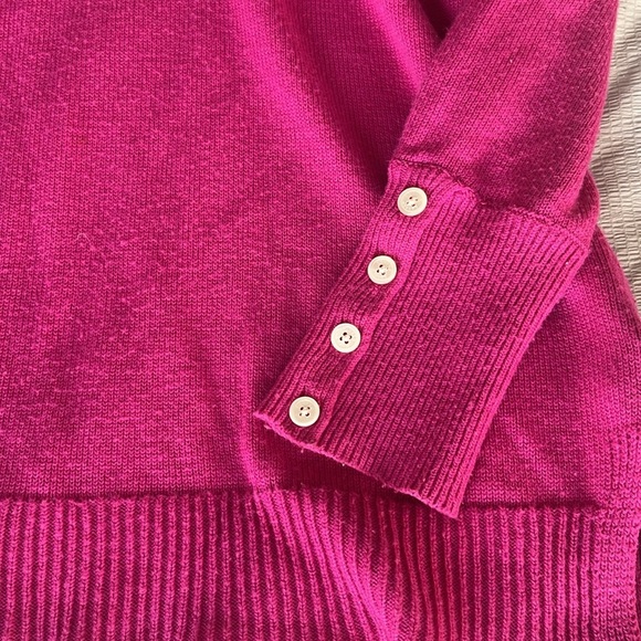 Lauren Ralph Lauren Petite Medium Fuschia Roll Down Neck Sweater - Picture 3 of 7